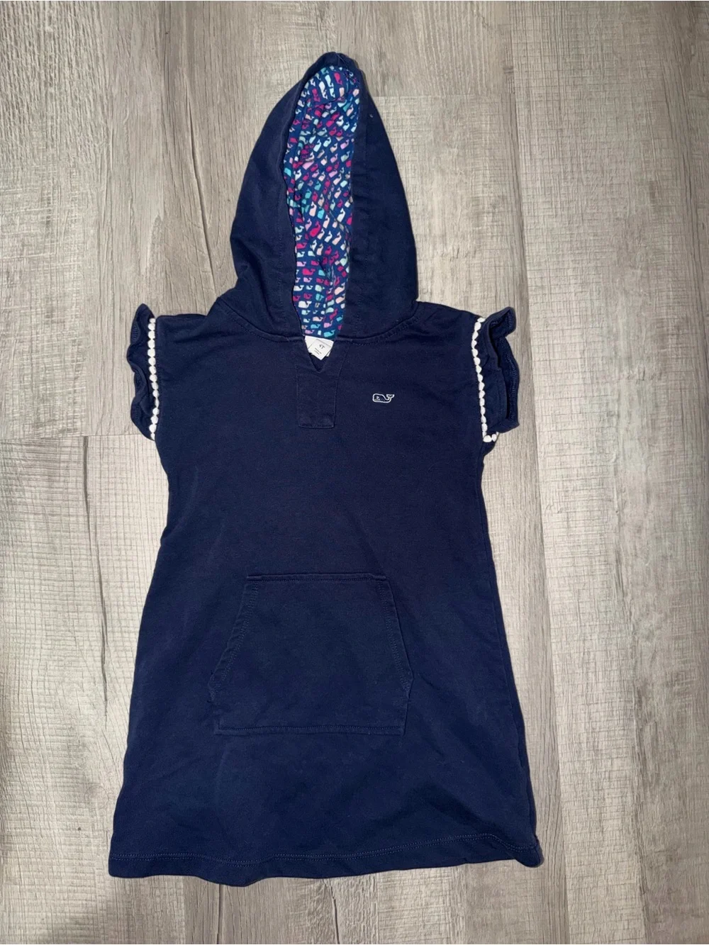 Vineyard Vines target Navy Girls Hooded Dress with Printed Hood Lining